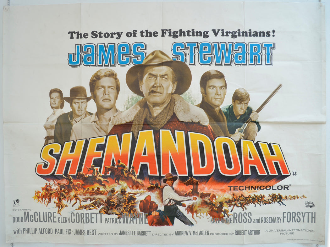 Shenandoah Original Quad Poster - Film Poster - Movie Poster  