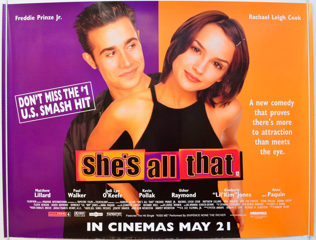 She's All That  Original British Quad Poster - Film Poster - Movie Poster 