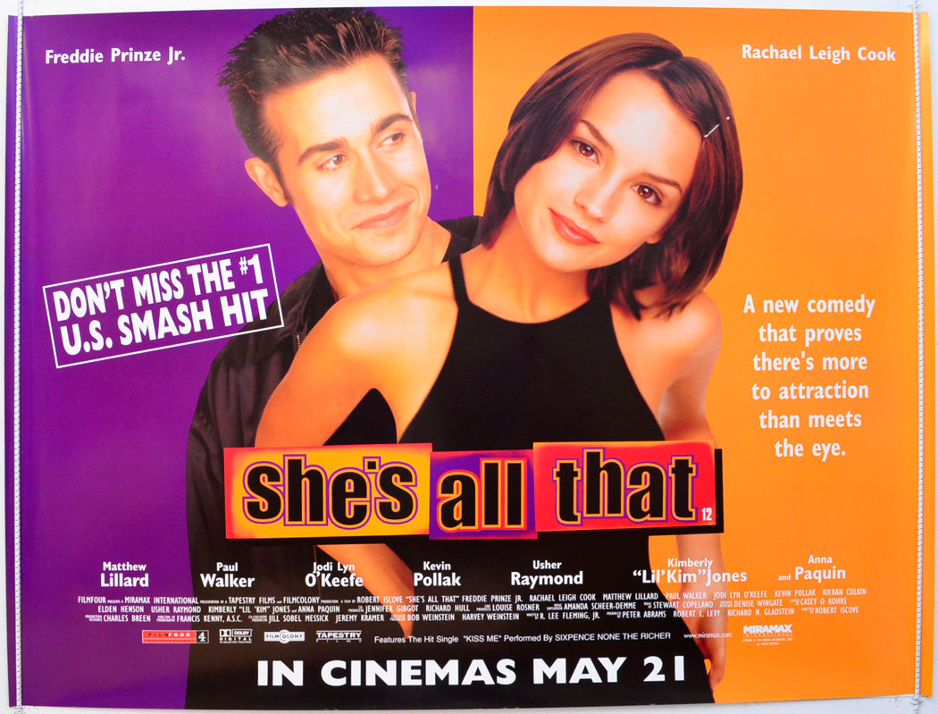 She's All That  Original British Quad Poster - Film Poster - Movie Poster 