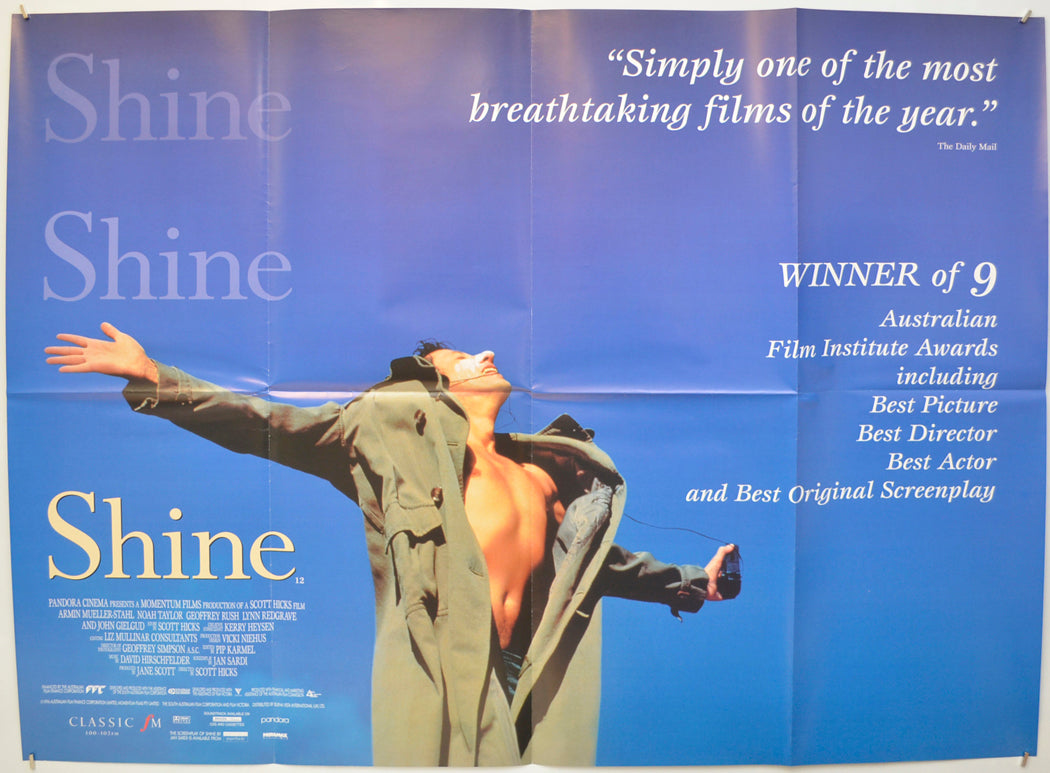 Shine Original Quad Poster - Film Poster - Movie Poster