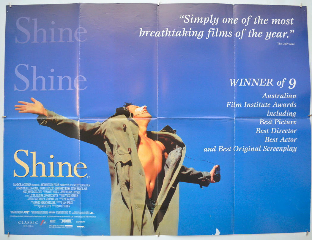 Shine Original Quad Poster - Film Poster - Movie Poster  