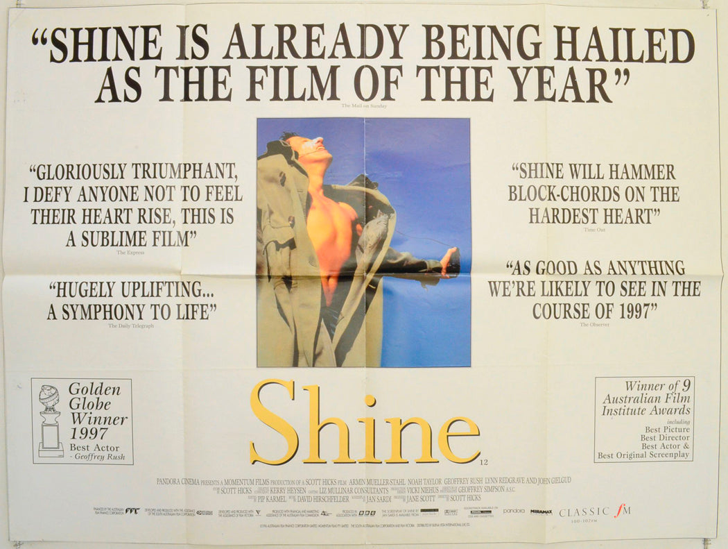 Shine  (Quotes Version)   Original British Quad Poster - Film Poster - Movie Poster 