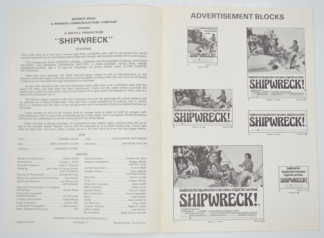 SHIPWRECK Cinema Exhibitors Campaign Pressbook - INSIDE 