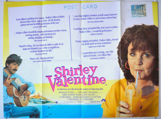 Shirley Valentine  (Quotes Version)   Original British Quad Poster - Movie Poster