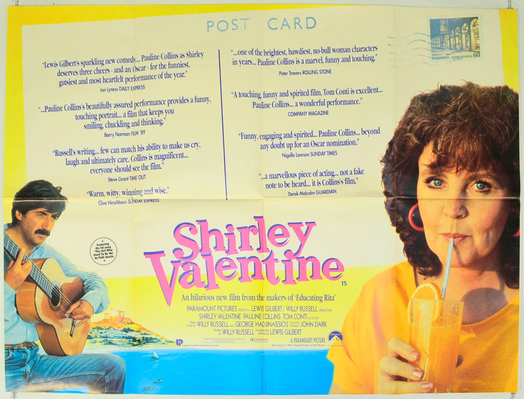 Shirley Valentine  (Quotes Version)   Original British Quad Poster - Film Poster - Movie Poster 