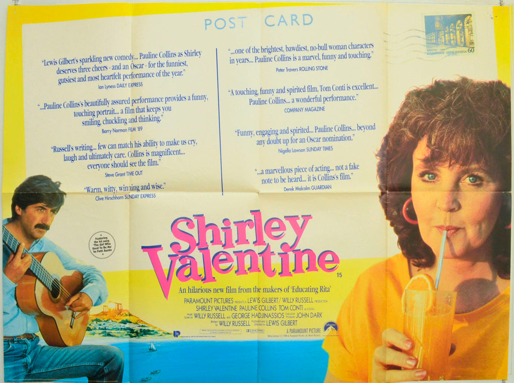 Shirley Valentine  (Quotes Version)   Original British Quad Poster - Film Poster - Movie Poster 