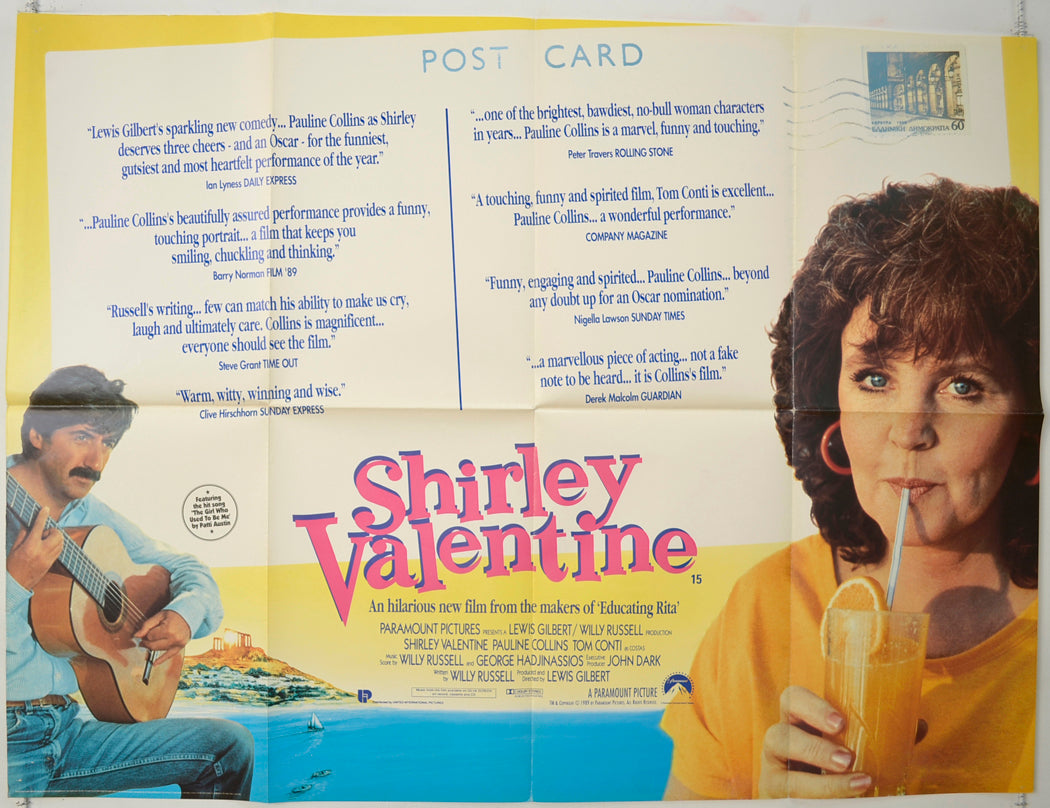 Shirley Valentine  (Reviews Version)  Original Quad Poster - Film Poster - Movie Poster 