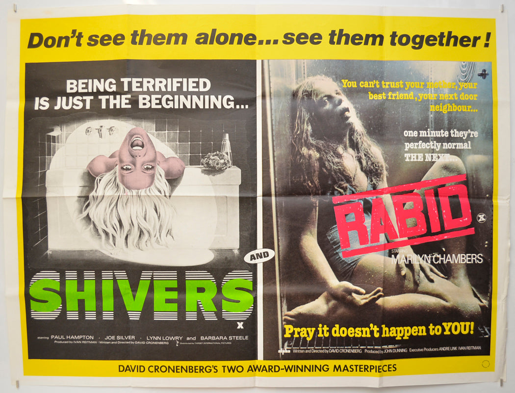 Shivers / Rabid (Double Bill) Original Quad Poster - Film Poster - Movie Poster