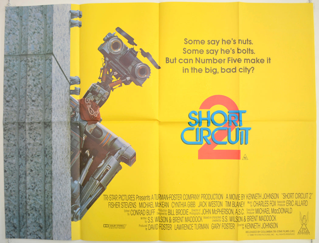 Short Circuit 2  Original British Quad Poster - Film Poster - Movie Poster 