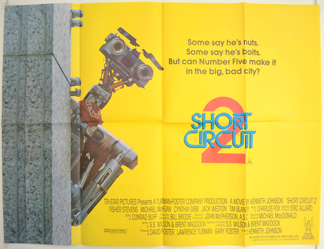 Short Circuit 2  Original British Quad Poster - Film Poster - Movie Poster 