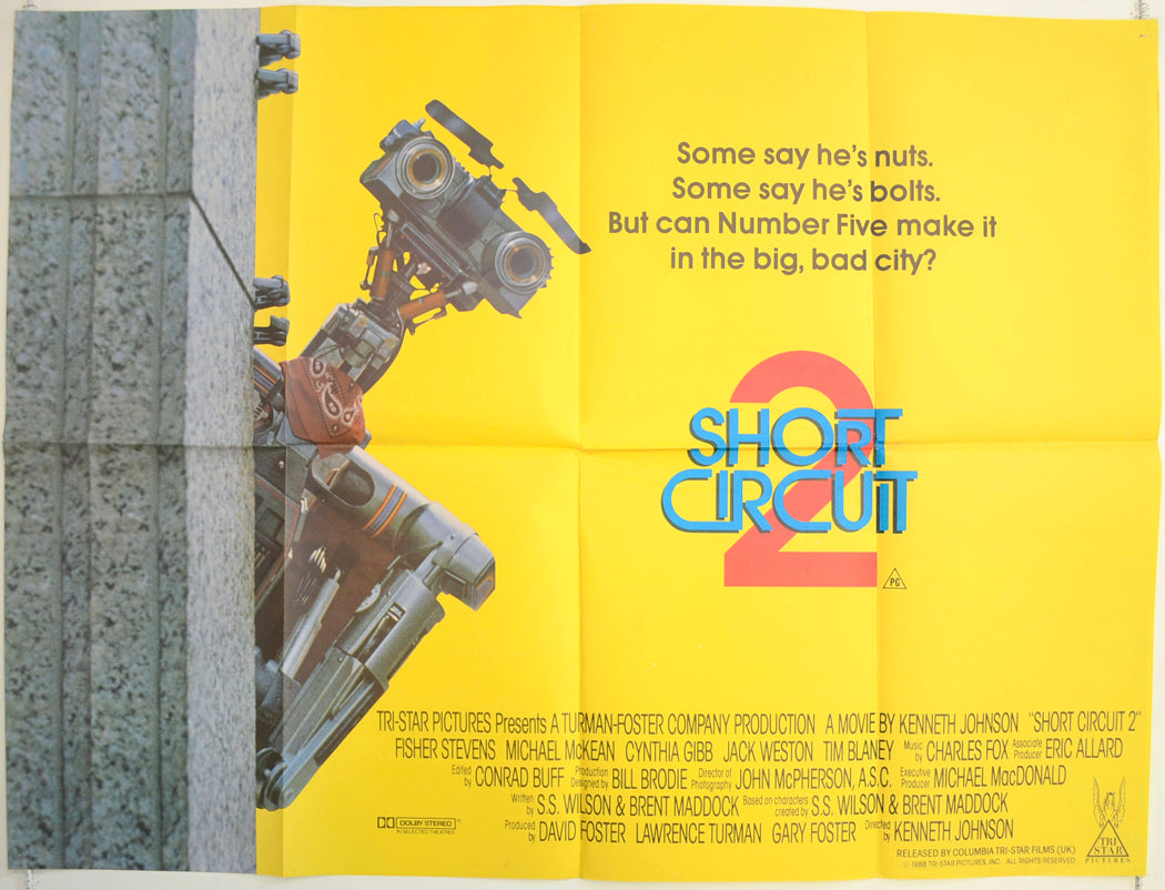 Short Circuit 2  Original British Quad Poster - Film Poster - Movie Poster 