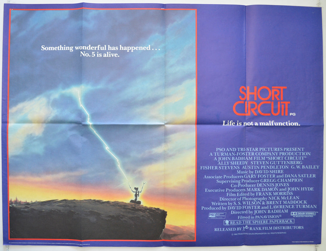 Short Circuit  Original British Quad Poster - Film Poster - Movie Poster 