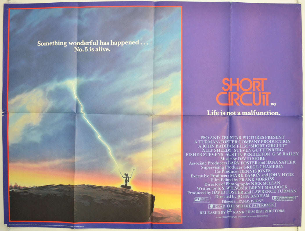 Short Circuit  Original British Quad Poster - Film Poster - Movie Poster 