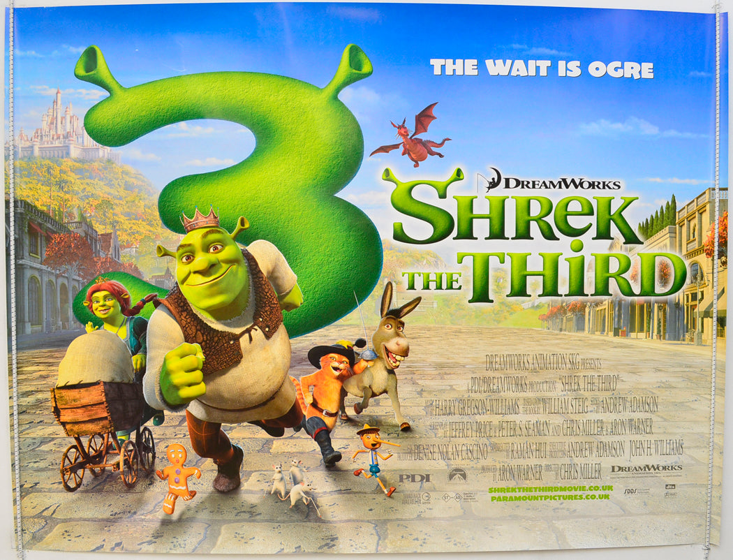 Shrek The Third Original Quad Poster - Film Poster - Movie Poster  