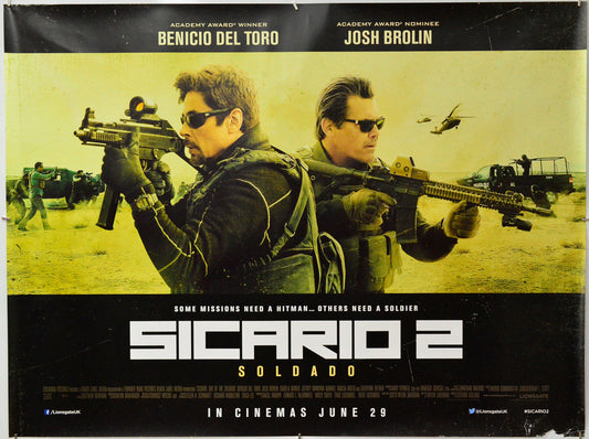 Sicario 2: Soldado - Original Quad Poster - Film Poster - Movie Poster