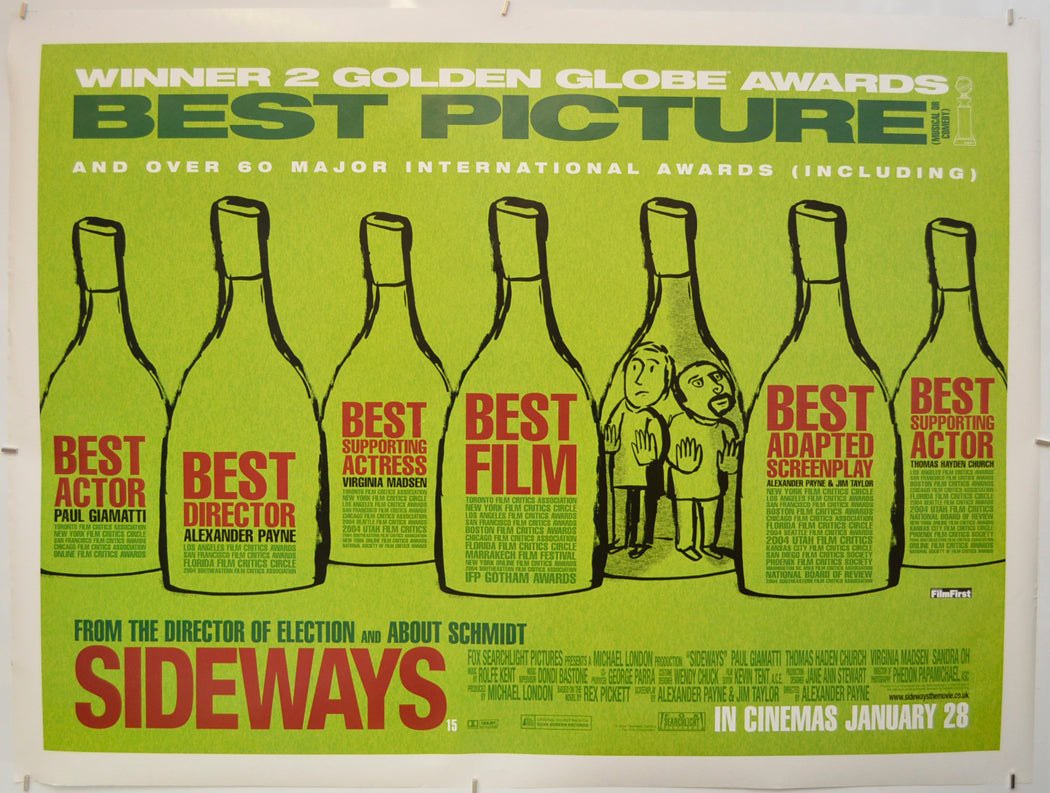 Sideways  (Awards Version)   Original Quad Poster - Film Poster - Movie Poster