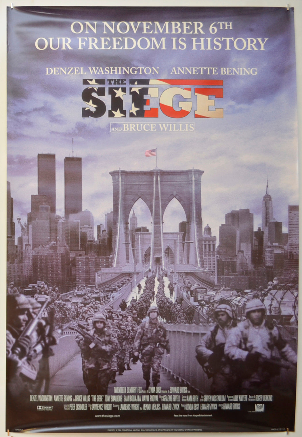 The Siege  (Version A)   Original One Sheet Poster - Film Poster - Movie Poster