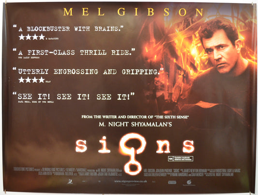 Signs Original Quad Poster - Film Poster - Movie Poster