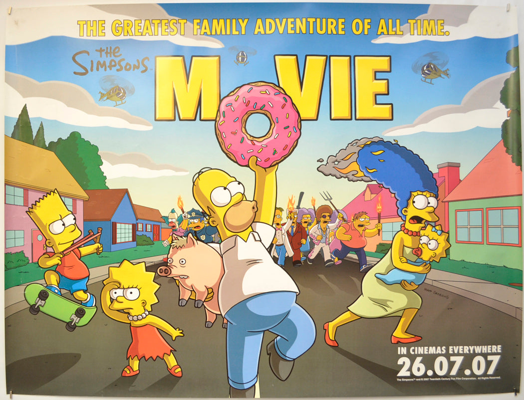 The Simpsons Movie  (Teaser / Advance Crowd Version) Original Quad Poster - Film Poster - Movie Poster