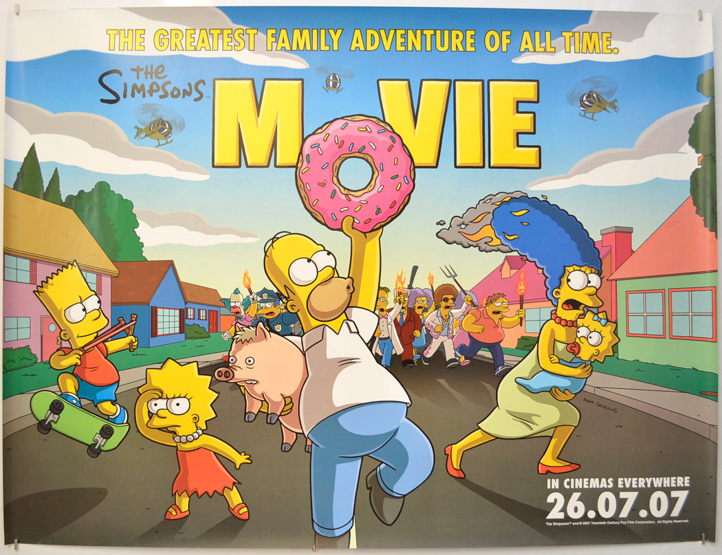 The Simpsons Movie  (Teaser / Advance Crowd Version) Original Quad Poster - Film Poster - Movie Poster  