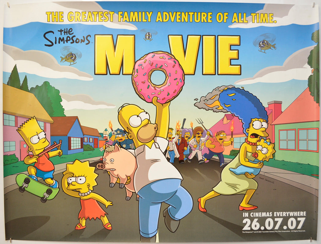 The Simpsons Movie  (Teaser / Advance Crowd Version) Original Quad Poster - Film Poster - Movie Poster  