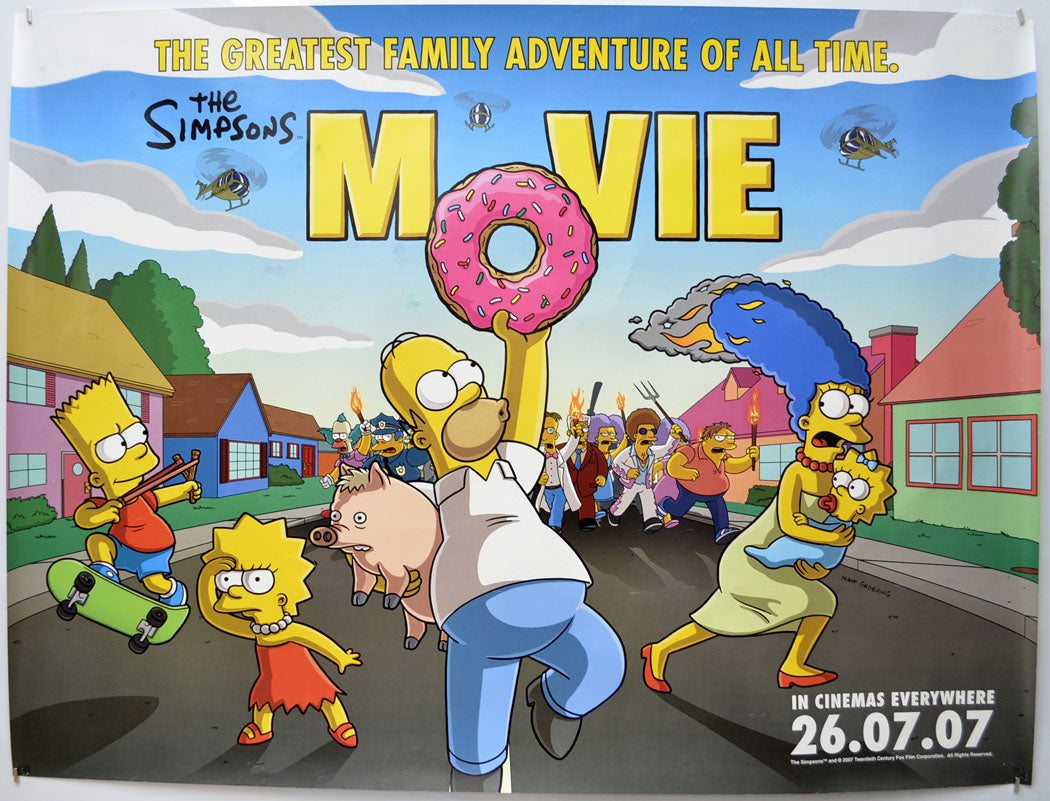 The Simpsons Movie (Teaser / Advance Crowd Version ) Original Quad Poster - Film Poster - Movie Poster