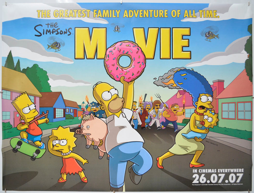 The Simpsons Movie (Teaser / Advance Crowd Version) Original Quad Poster - Film Poster - Movie Poster