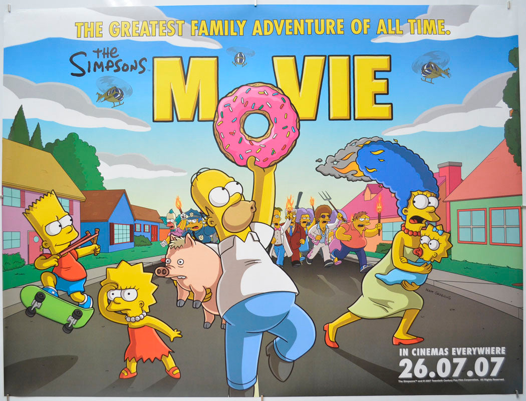 The Simpsons Movie (Teaser / Advance Crowd Version) Original Quad Poster - Film Poster - Movie Poster