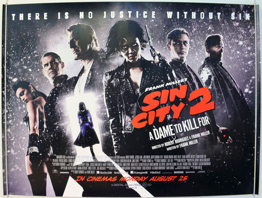 Sin City 2 : A Dame To Kill For Original British Quad Poster - Film Poster - Movie Poster 