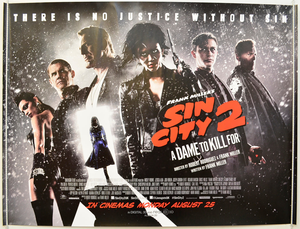 Sin City 2 : A Dame To Kill For Original Quad Poster - Film Poster - Movie Poster  