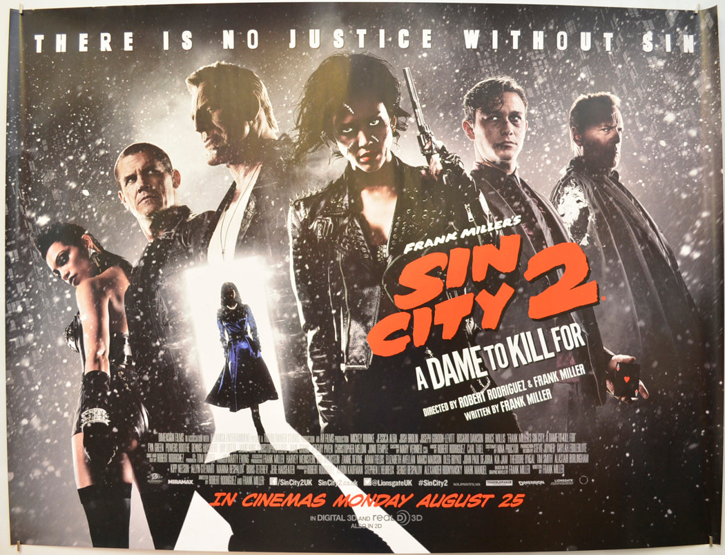 Sin City 2 : A Dame To Kill For Original British Quad Poster - Film Poster - Movie Poster 