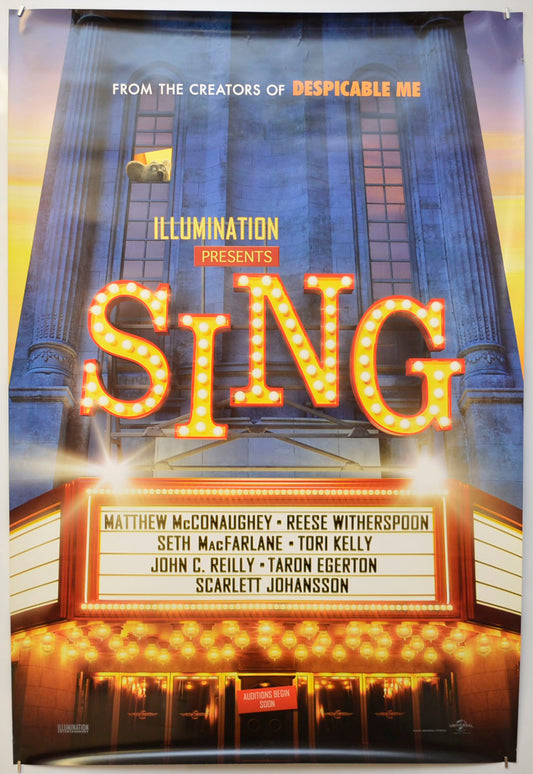 Sing (Teaser / Advance Version)  Original One Sheet Poster - Film Poster - Movie Poster