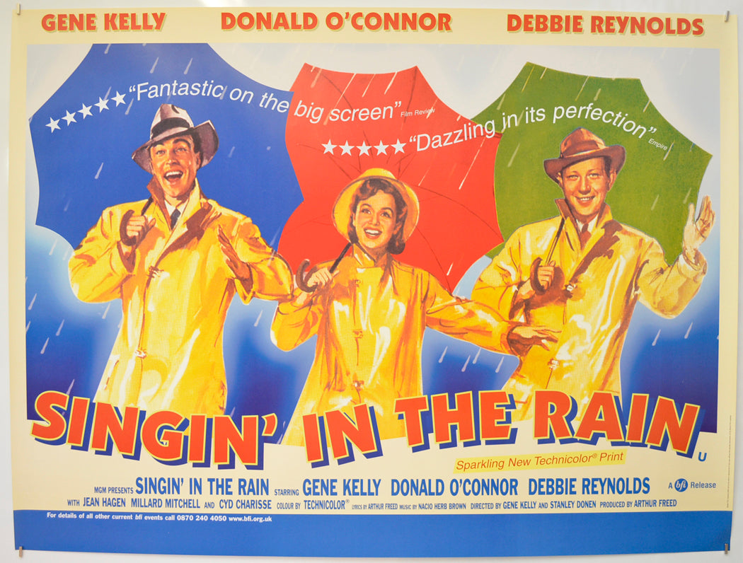 Singin' In The Rain  (2000 BFI re-release Poster)   Original Quad Poster - Film Poster - Movie Poster