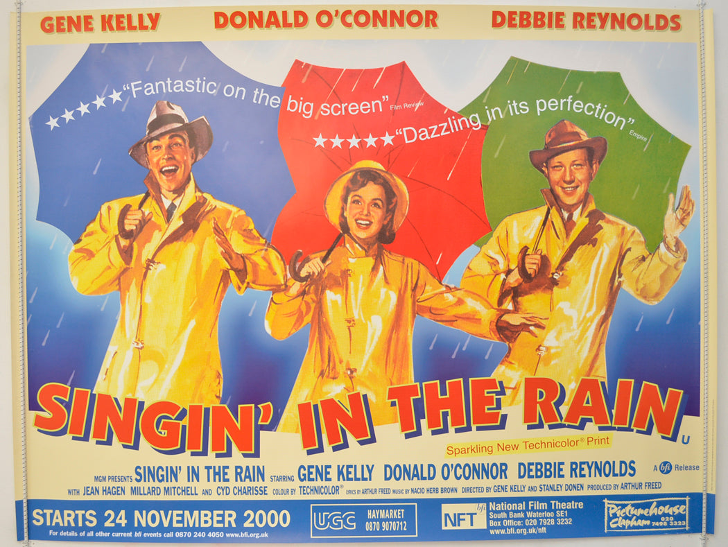 Singin' In The Rain  (2000 BFI re-release Poster)  Original Quad Poster - Film Poster - Movie Poster 