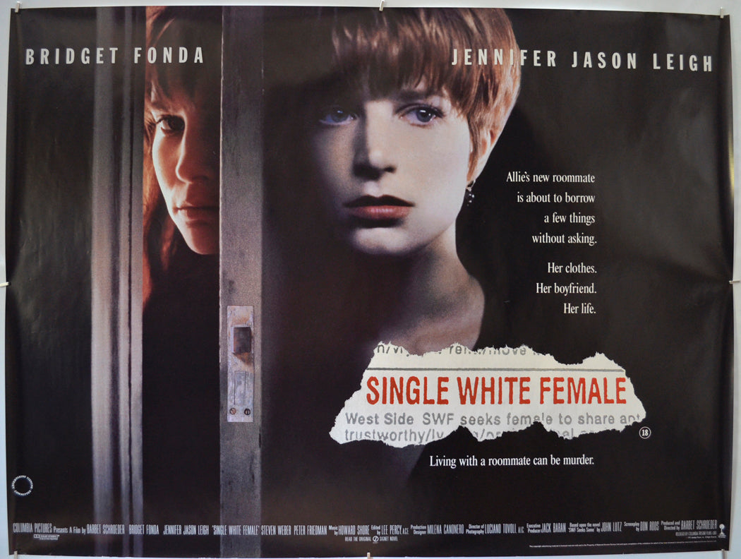 Single White Female  Original Quad Movie Poster  