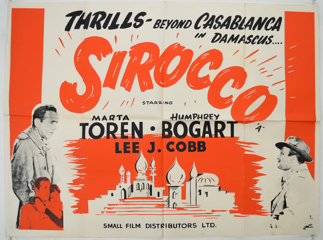 Sirocco  Small Film Distributors Ltd Early 1960's re-release   Original Quad Poster - Film Poster - Movie Poster