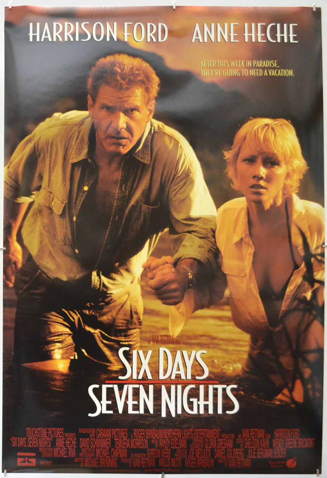 Six Days Seven Nights  Original One Sheet Poster - Film Poster - Movie Poster