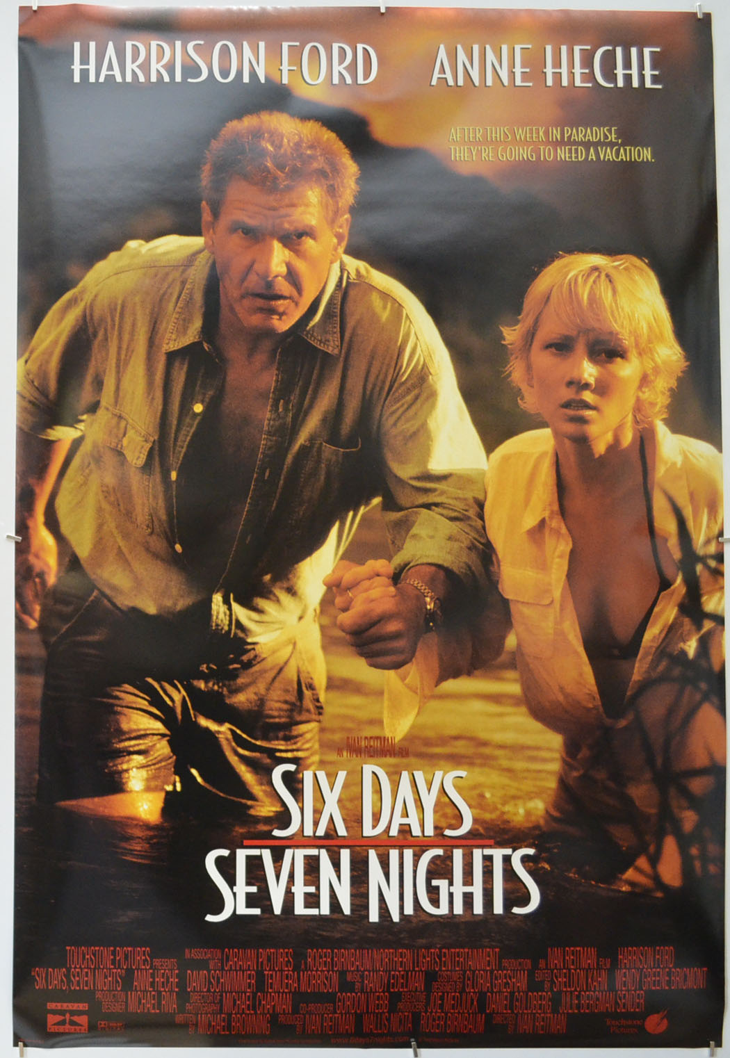 Six Days Seven Nights  Original One Sheet Poster - Film Poster - Movie Poster