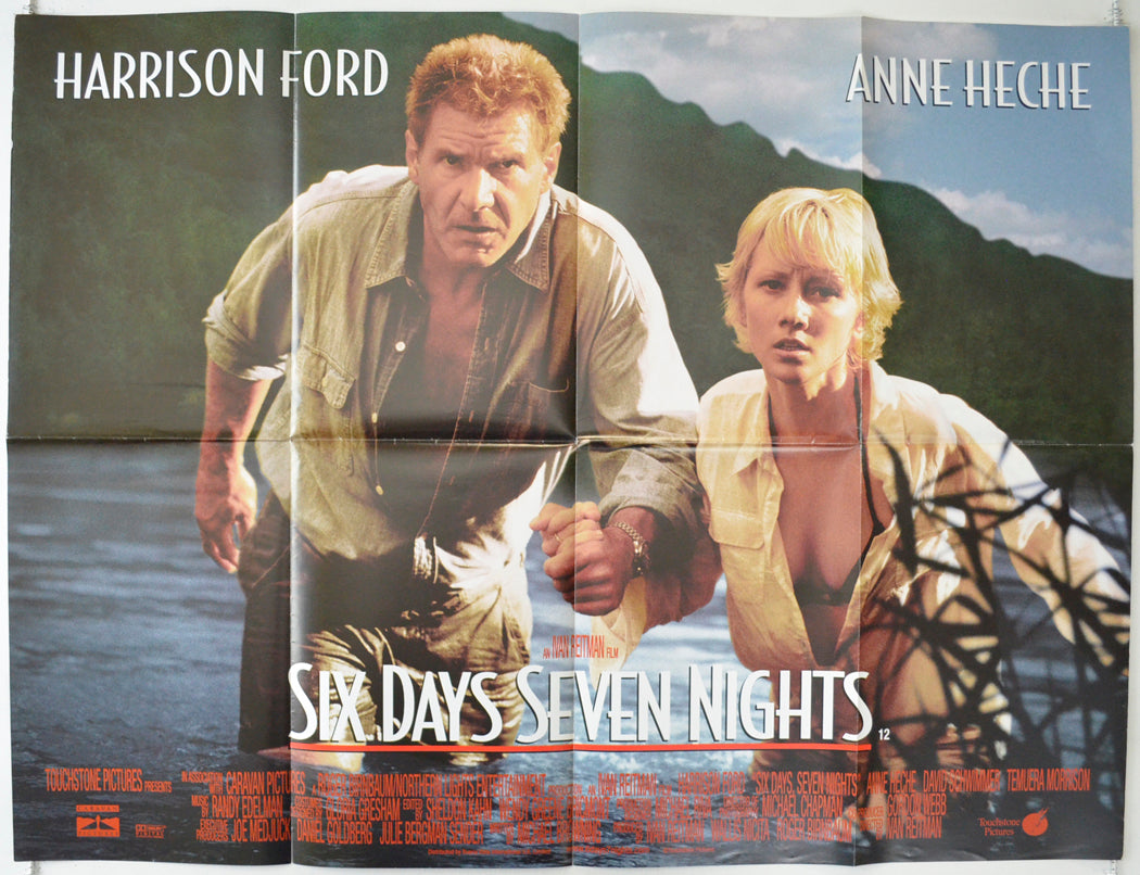 Six Days Seven Nights Original Quad Poster - Film Poster - Movie Poster  