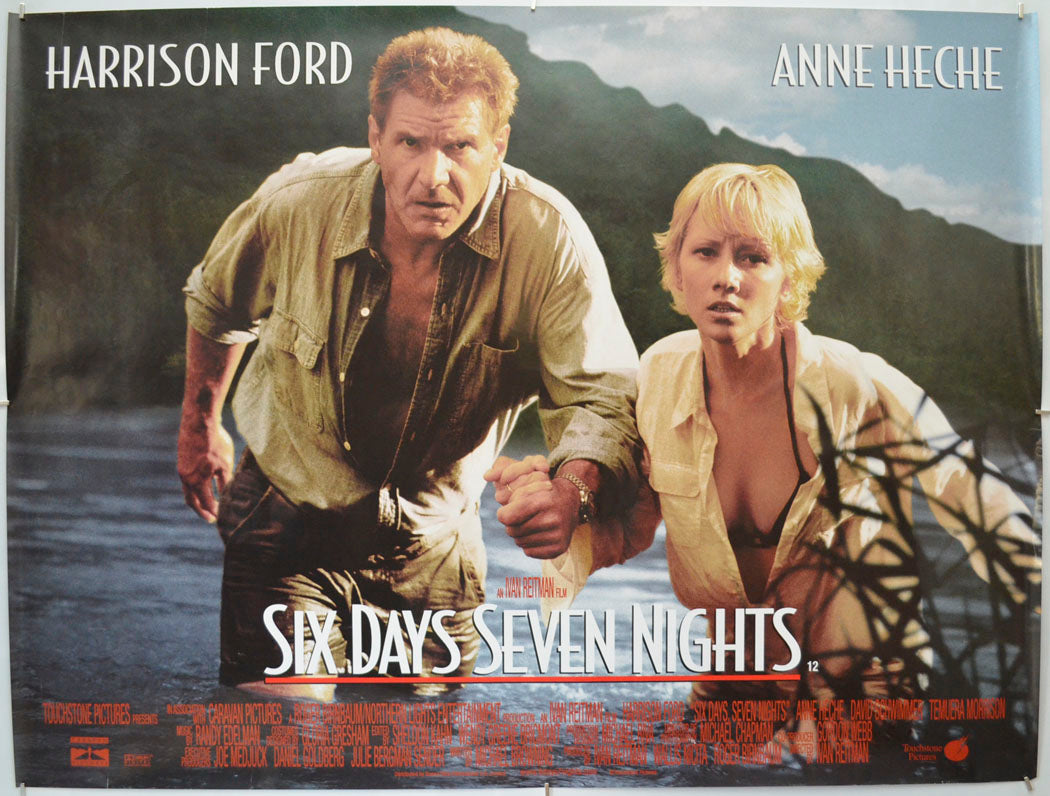 Six Days Seven Nights Original Quad Poster - Film Poster - Movie Poster