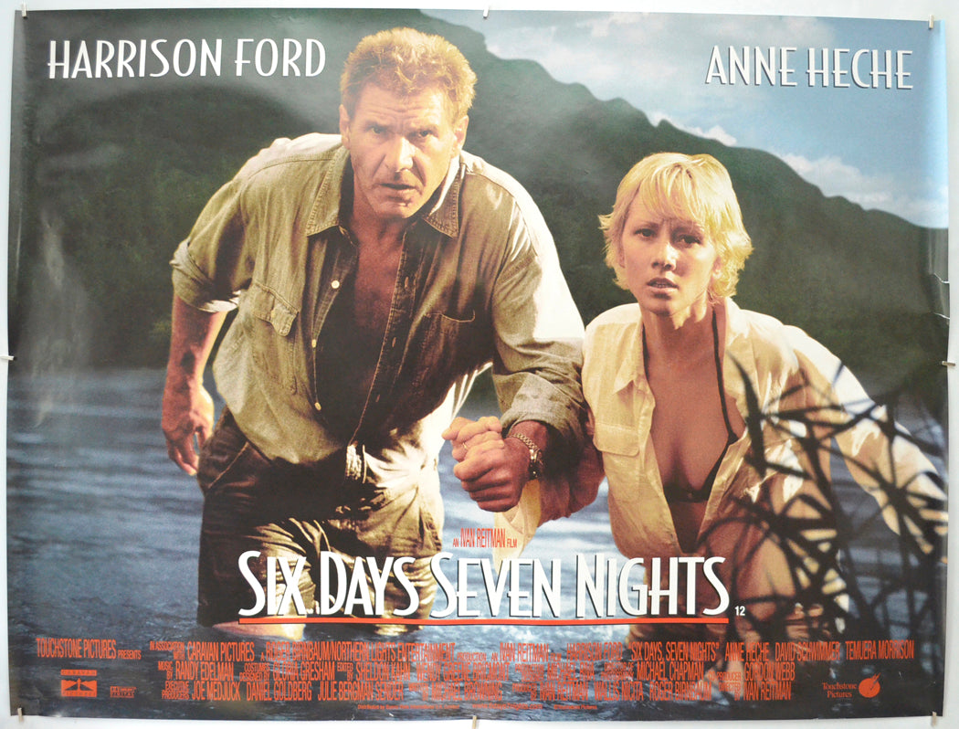 Six Days Seven Nights Original Quad Poster - Film Poster - Movie Poster  