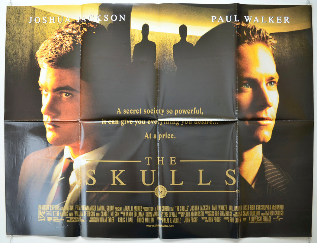 The Skulls Original Quad Poster - Film Poster - Movie Poster  