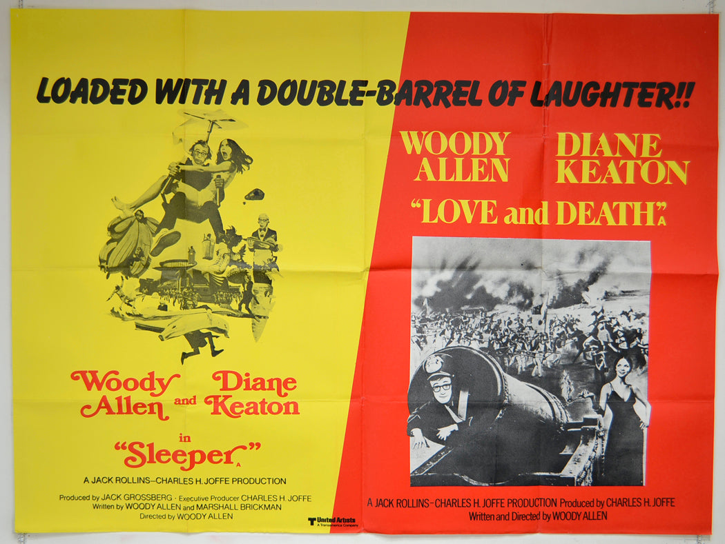 Sleeper / Love And Death  (Double Bill)   Original Quad Poster - Film Poster - Movie Poster  