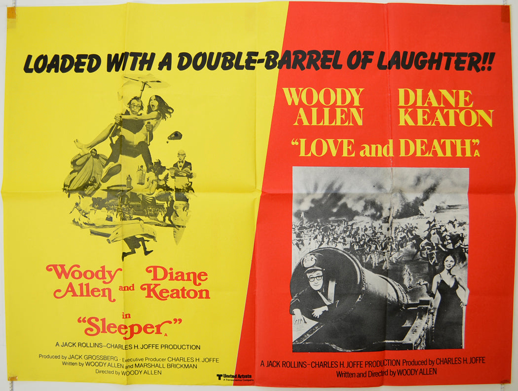 Sleeper / Love And Death  (Double Bill)  Original Quad Poster - Film Poster - Movie Poster 