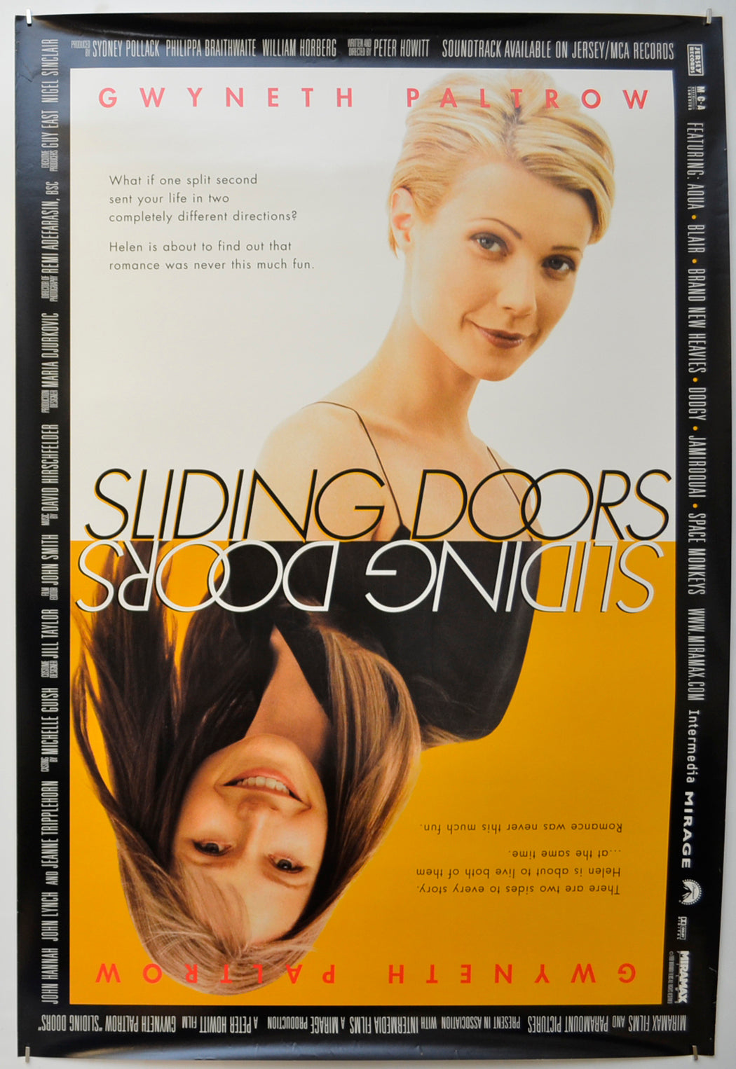 Sliding Doors  Original One Sheet Poster - Film Poster - Movie Poster