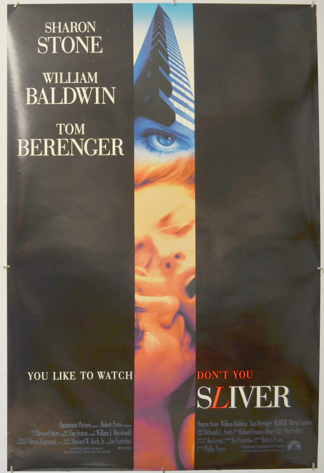 Sliver Original One Sheet Poster - Film Poster - Movie Poster