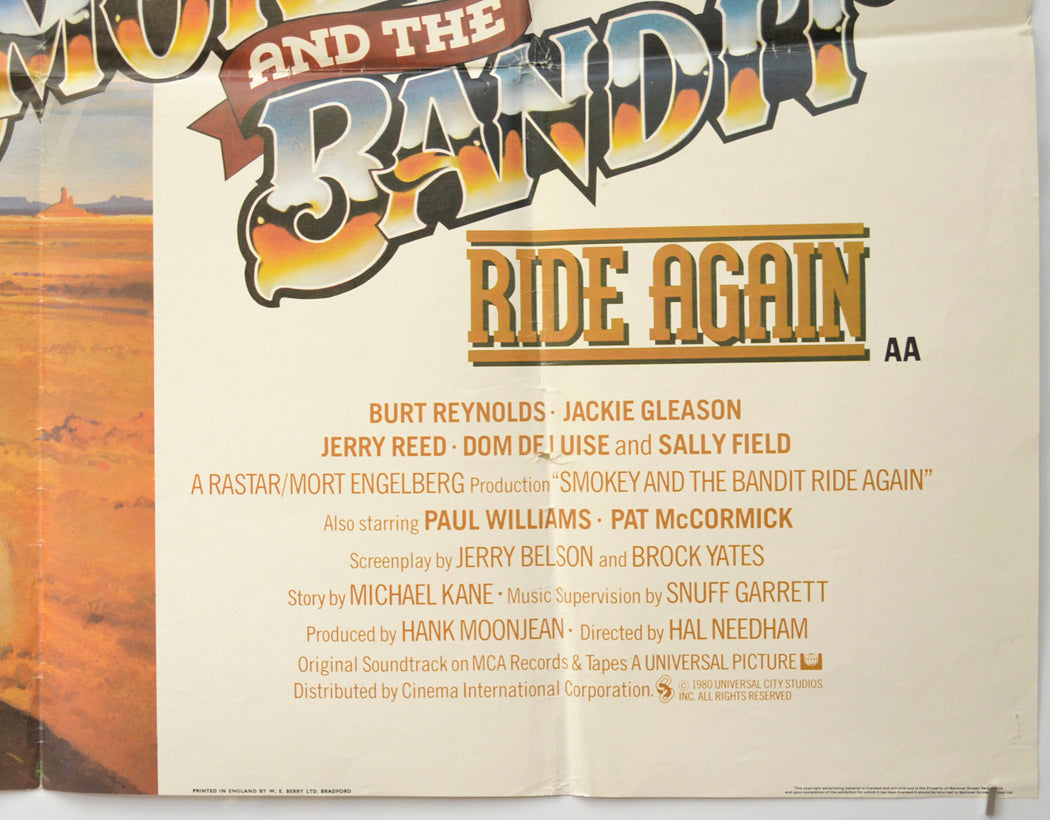 SMOKEY AND THE BANDIT RIDE AGAIN (Bottom Right) Cinema Quad Movie Poster 