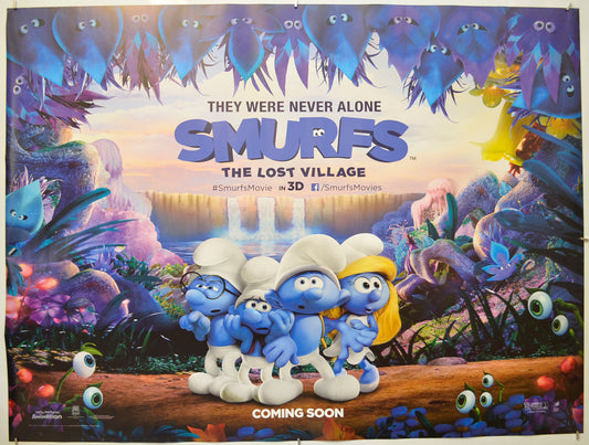 Smurfs: The Lost Village (Teaser / Advance Version)  Original Quad Poster - Film Poster - Movie Poster