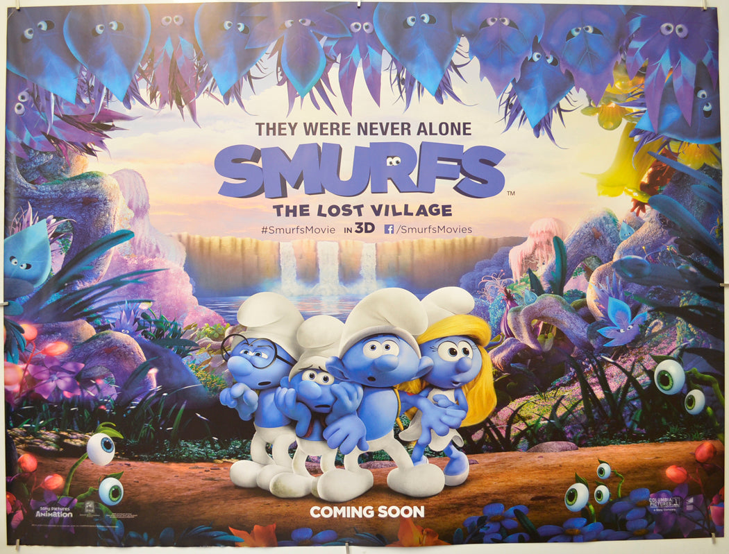 Smurfs: The Lost Village (Teaser / Advance Version)  Original Quad Poster - Film Poster - Movie Poster