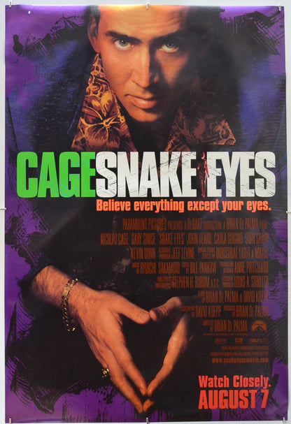 Snake Eyes Original One Sheet Poster - Film Poster - Movie Poster - Cinema Poster